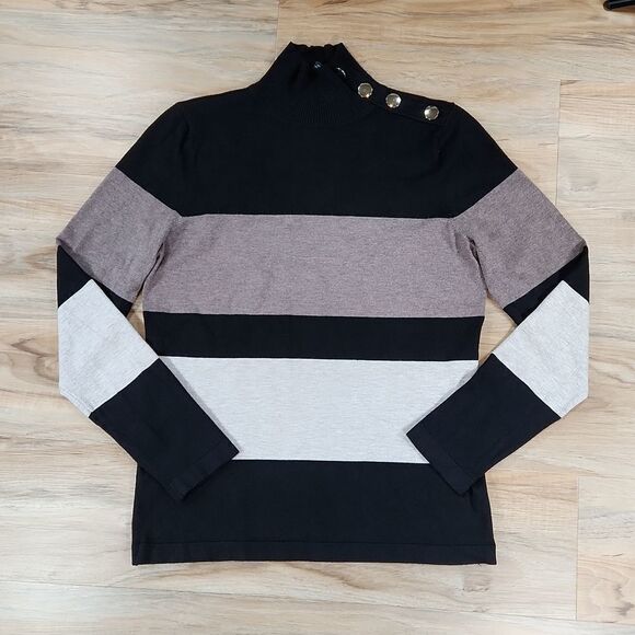 🔹️INC International Concepts Colorblock Mock Neck Sweater XLarge - Picture 2 of 9